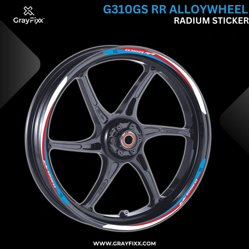 Alloy wheel Radium Sticker for G310 GS | Made in Premium Radium with FPF (Fade Protection Film), Waterproof, Precut Sticker, Pack Of 12